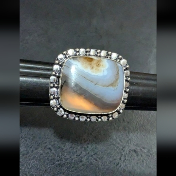 Handcrafted Bohemian Montana Jasper Ring (8) - Picture 6 of 12